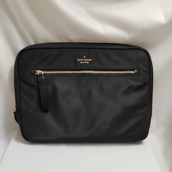 Kate Spade Black Nylon Laptop Sleeve With Strap - Picture 1 of 16